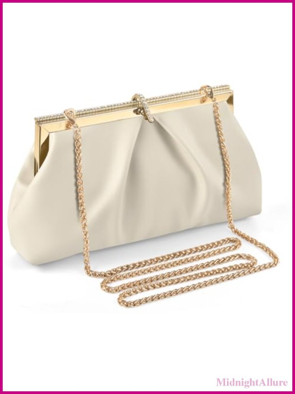 PU Leather Evening Clutch with Detachable Chain Formal Party Bag